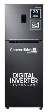 Samsung 301L 3 Star Convertible 5 In 1 Digital Inverter Frost-Free Double Door Refrigerator (RT34C4523BX/HL, Luxe Black)