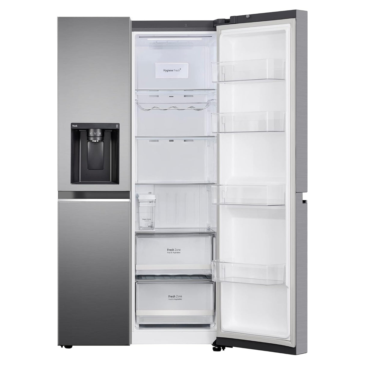 LG 630 Litres 3 Star Frost Free Side by Side Door Smart Wifi Enabled Refrigerator with Multi Air Flow (GL-L257CPZ3, Shiny Steel)