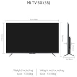 Mi 138.8 cm (55 inches) 5X Series 4K LED Smart Android TV with Dolby Vision & 40W Dolby Atmos (Grey)