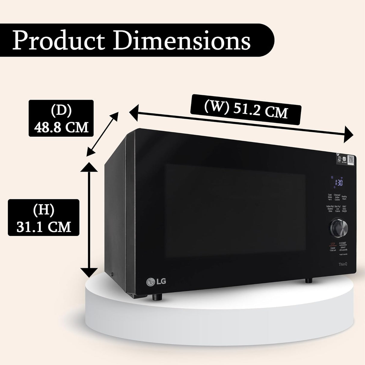 LG 28L Charcoal Convection Microwave Oven with Scan to Cook, WIFI Support