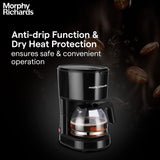 Morphy Richards Europa Drip Espresso Coffee Machine For Home|600W Drip Coffee Maker|Anti-Drip Function|Dry Heat Protection|