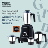 Morphy Richards Grindpro Maxx 4 Jar 1000W Mixer Grinder, Black