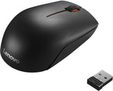 Lenovo 300 Wireless Compact Mouse,1000 DPI Optical sensor, 2.4GHz Wireless Nano USB, 10m range, 3Yr Warranty, 3-button(left,right,scroll) upto 3M left/right clicks, 1Yr battery, Ergonomic