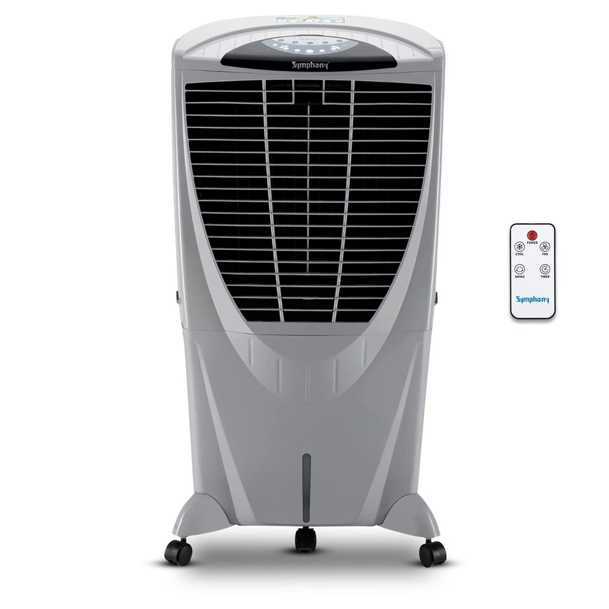 Symphony Winter 80 XL i+ Powerful Desert Air Cooler 80-litres with Remote, +Air Fan, 4-Side Honeycomb Pads, Whisper-Quiet Performance (Grey)