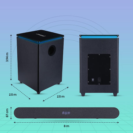 Croma 2.1 Channel Sound bar with wireless Subwoofer for Deep Bass (180W True RMS Sound Output) with multiple connectivities HDMI ARC, SD card slot, Bluetooth 5.0