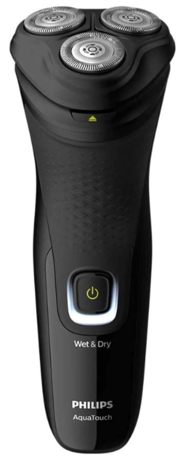 PHILIPS S1223/45, Wet or Dry Comfort Cut blades 3-Directional Flex Heads One-touch Open Pop-up Electric Shaver, Black