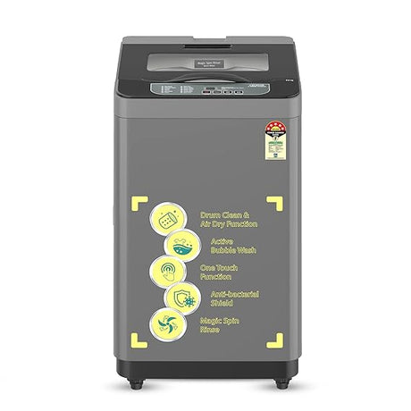 Croma 8 kg 5 Star Fully Automatic Top Load Washing Machine (CRLW080FAF202302, Pulsator Wash Technology, Inox Grey)