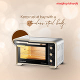 Morphy Richards 30Rcss Otg Oven For Kitchen|30 Litre Oven Toaster Griller|Convection Fan&Rotisserie Function|Stainless Steel Oven|Temperature Control|2-Yr Warranty By Brand|Gold&Black,1600 Watts