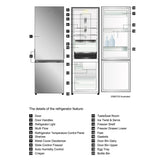 Electrolux 335L Frost Free Double Door Bottom Mount Refrigerator (EBB3702K-H, Glossy Black Steel)