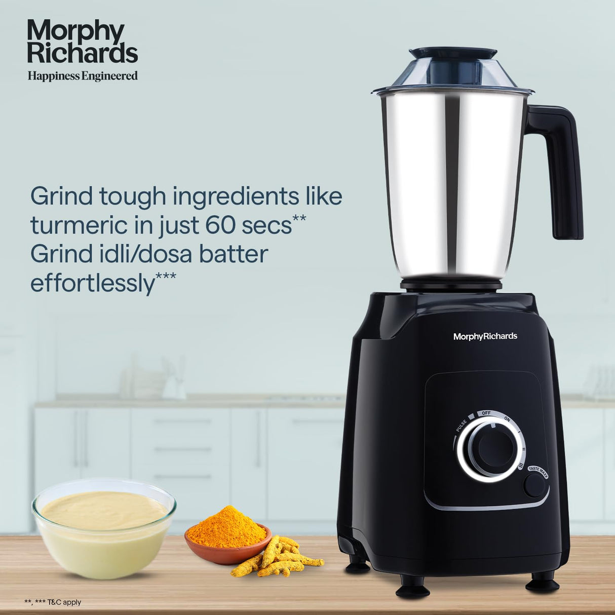 Morphy Richards Grindpro Maxx 4 Jar 1000W Mixer Grinder, Black