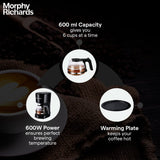 Morphy Richards Europa Drip Espresso Coffee Machine For Home|600W Drip Coffee Maker|Anti-Drip Function|Dry Heat Protection|