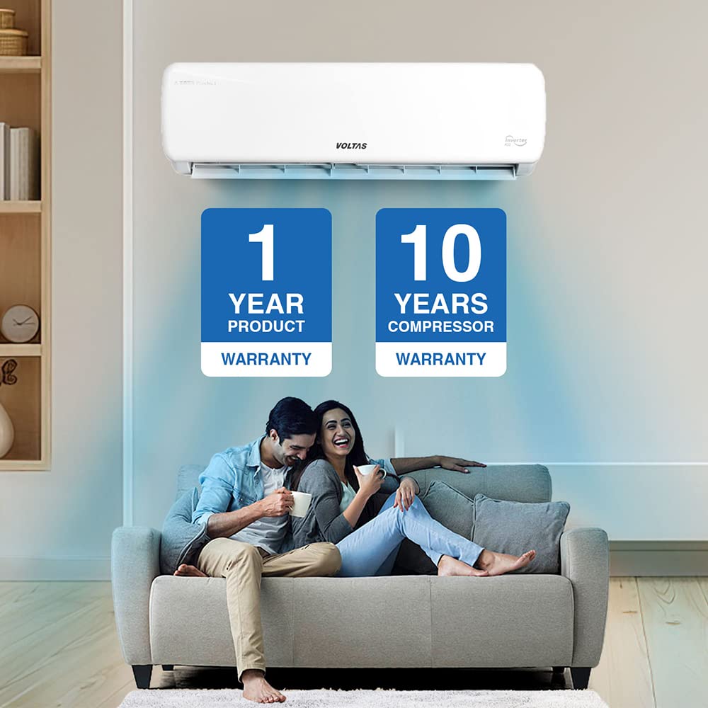 Voltas 1.5 Ton 3 Star, Inverter Split AC(Copper, 4-in-1 Adjustable Mode, Anti-dust Filter, 2023 Model, 183V Vectra Prime, White)