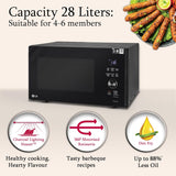 LG 28L Charcoal Convection Microwave Oven with Scan to Cook, WIFI Support