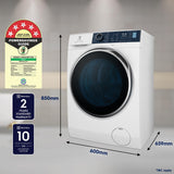 Electrolux 9kg 5 Star Fully Automatic Front Load Washing Machine with UltraMix, Full Load Vapour Wash for Sustainable Clothing, Hygienic Care, EcoInverter, White, UltimateCare 500, EWF9024R5WB