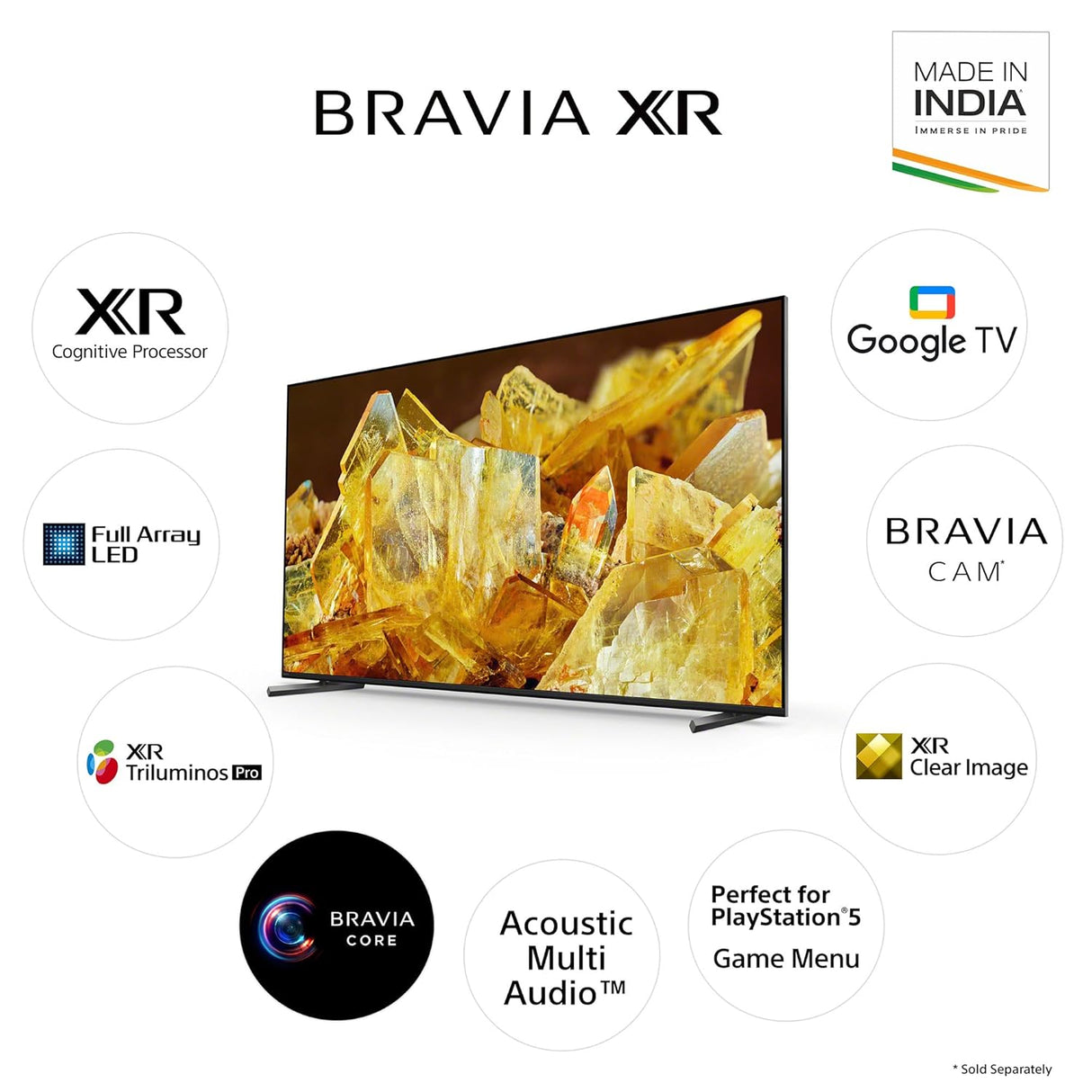 Sony LED 138.8 cm (55 inch) 4K Ultra HD Smart Google TV (Model: XR-55X90L)