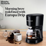 Morphy Richards Europa Drip Espresso Coffee Machine For Home|600W Drip Coffee Maker|Anti-Drip Function|Dry Heat Protection|