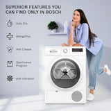 BOSCH 7 kg with 99.9% Dry Clothes Dryer with In-built Heater White  (WTN86203IN)