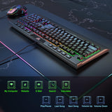 ONIKUMA G21 Plus Wired Gaming Keyboard & Mouse Combo (6400 DPI Adjustable, Waterproof Splash Design, Black)