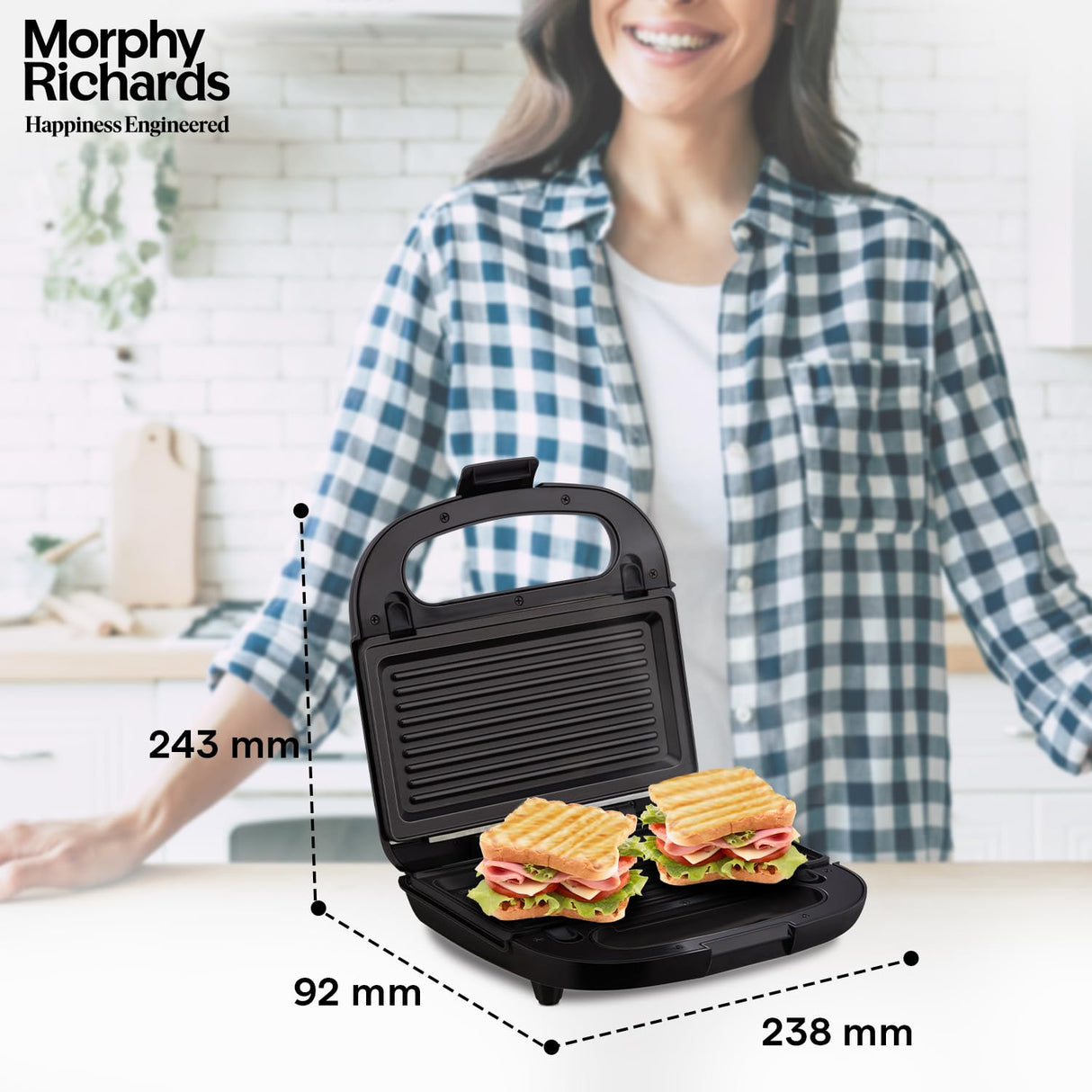 Morphy Richards 3 IN 1 750 Watt Sandwich Maker With changable Plate/Multi Grill/Luxe Rose TWG (Toast Waffle Grill)