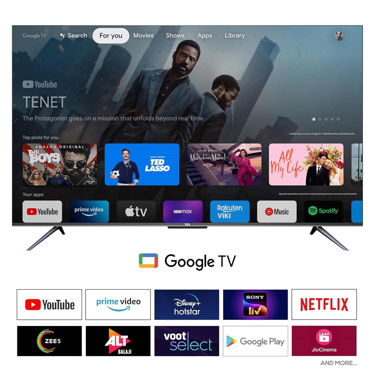 TCL 139 cm (55 inches) 4K Ultra HD Smart QD-Mini LED Google TV 55C755 (Black)