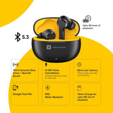 realme TechLife Buds T100 Bluetooth Truly Wireless in Ear Earbuds with mic, AI ENC for Calls, Google Fast Pair, 28 Hours Total Playback with Fast Charging and Low Latency Gaming Mode (Black)