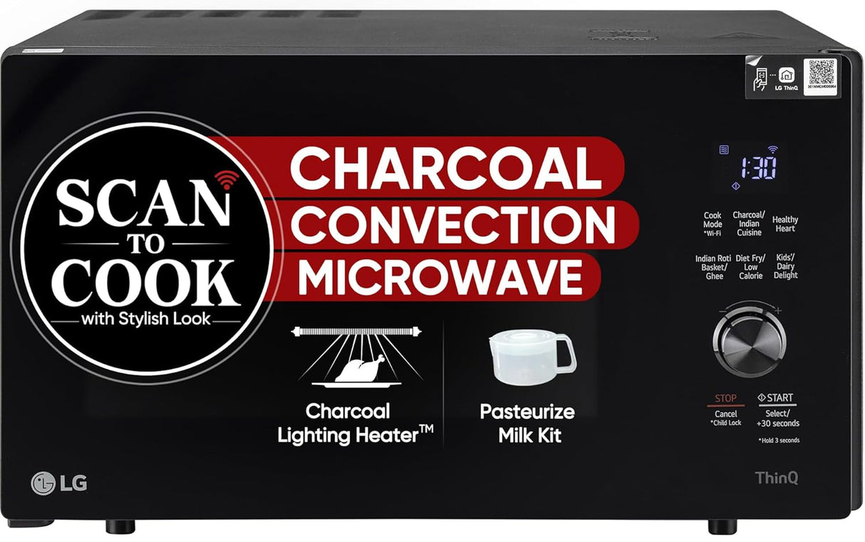 LG 28L Charcoal Convection Microwave Oven with Scan to Cook, WIFI Support