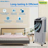 Symphony Winter 80 XL i+ Powerful Desert Air Cooler 80-litres with Remote, +Air Fan, 4-Side Honeycomb Pads, Whisper-Quiet Performance (Grey)