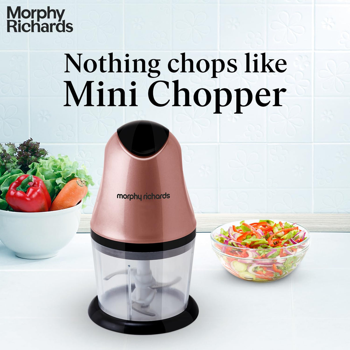 Morphy Richards 300 Watts Electric Chopper, Rose Gold