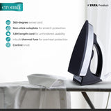 Croma 1000 W Dry Iron with Weilburger Dual Soleplate Coating (CRSHAH701SIRHW, Black)