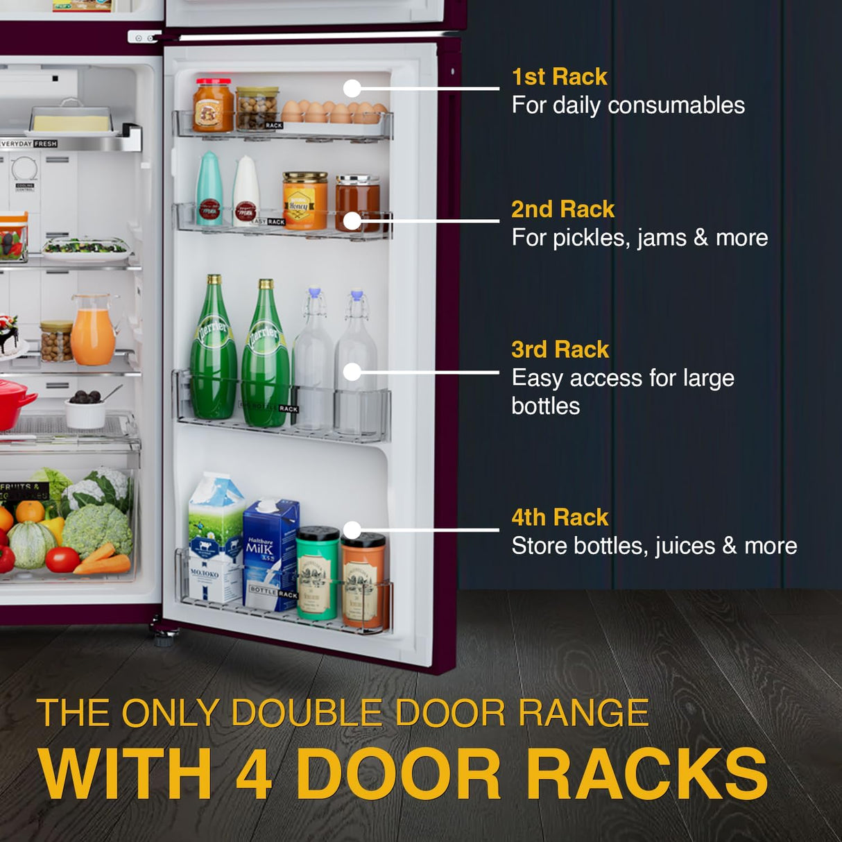 Whirlpool 235 Litres 2 Star Frost Free Double Door Refrigerator (Model: NEO DF278 PRM TSTL 2S)