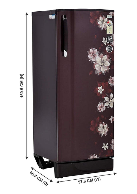 Godrej 221 Litres 3 Star Direct Cool Single Door Refrigerator (Model: R D ESX 236 TAF 3.2, Marvel Wine)