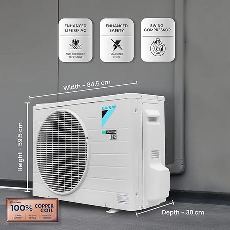 DAIKIN Standard Plus 1.8 Ton 3 Star Inverter Split AC Copper Condenser, Air Purification Filter,