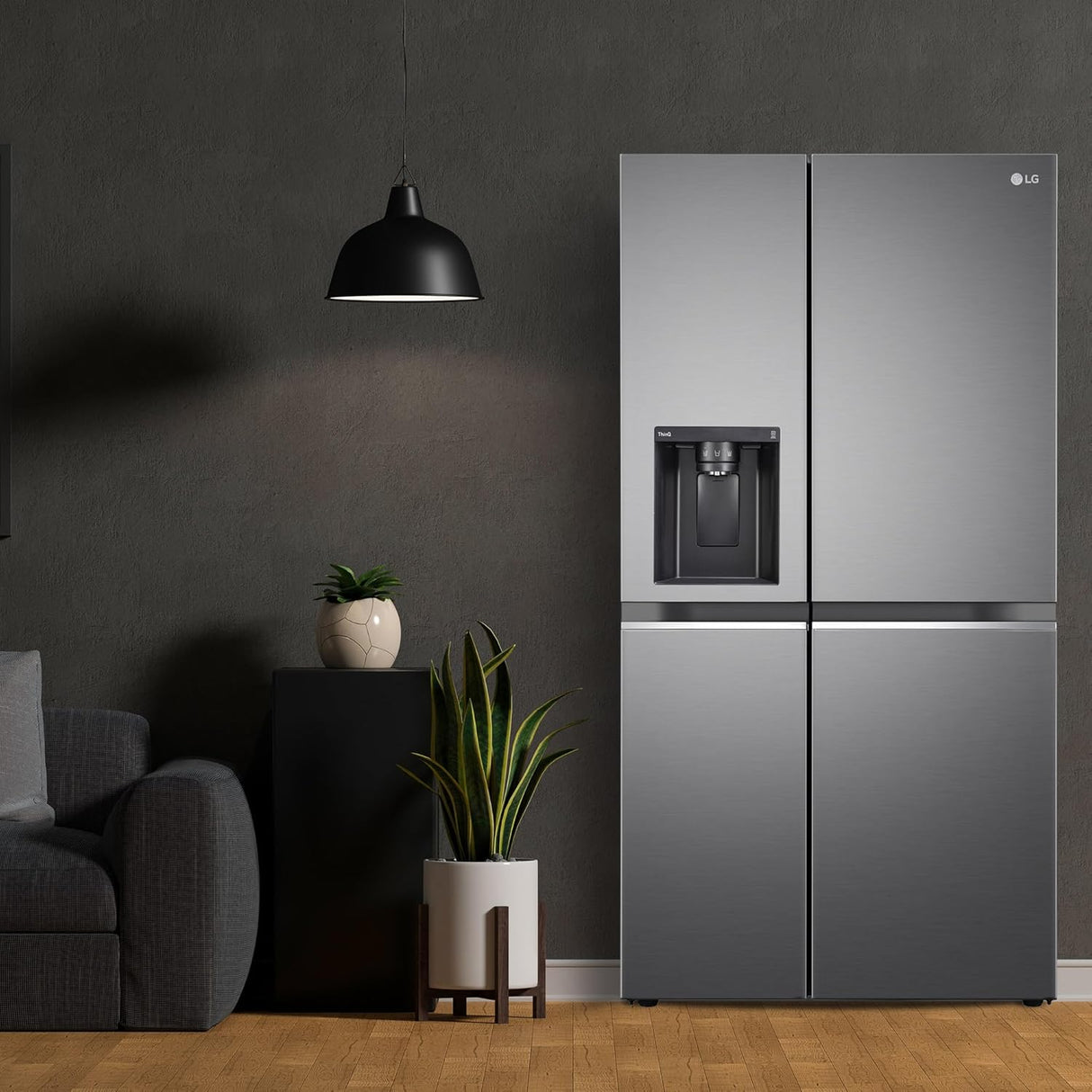 LG 630 Litres 3 Star Frost Free Side by Side Door Smart Wifi Enabled Refrigerator with Multi Air Flow (GL-L257CPZ3, Shiny Steel)