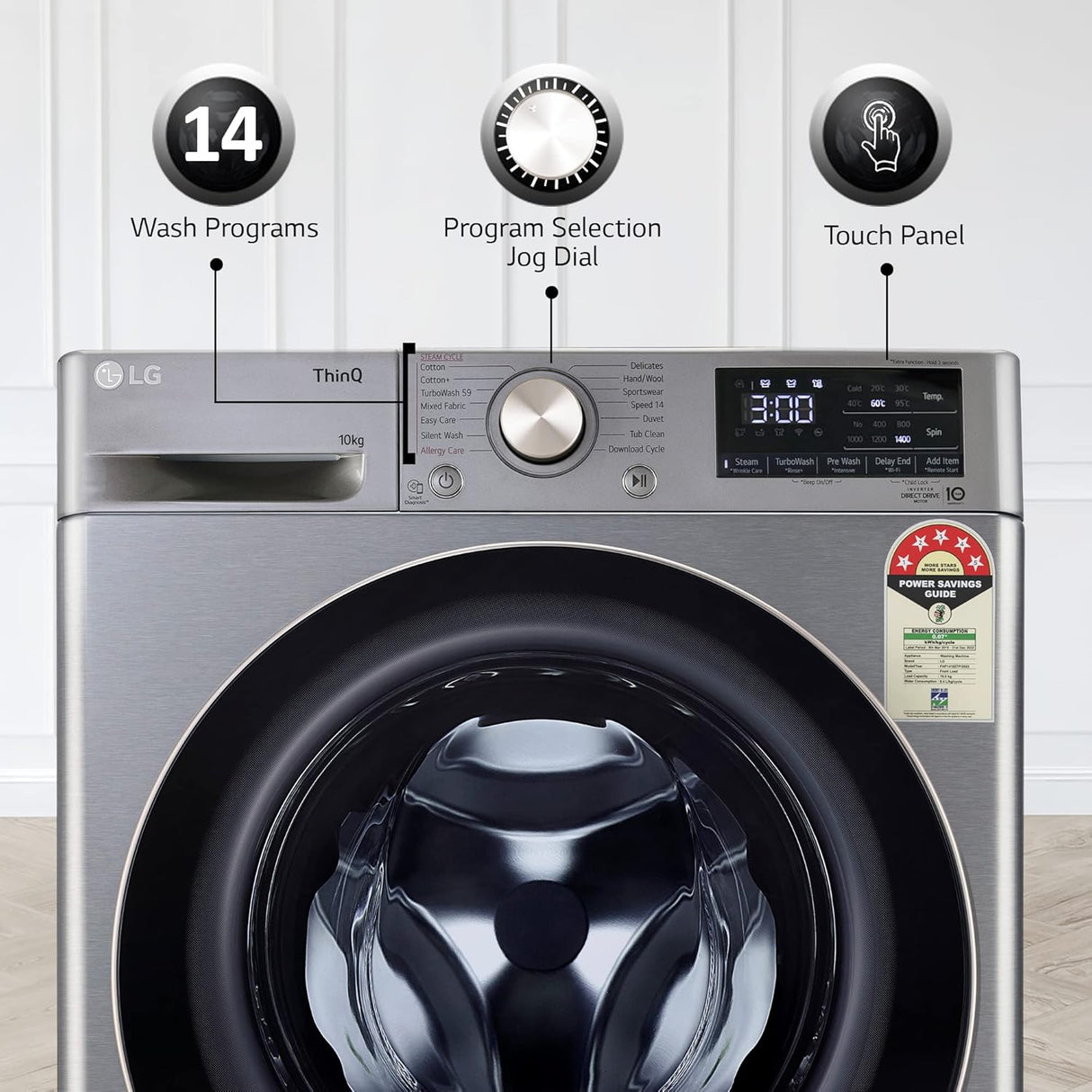 LG 10 kg 5 Star Fully Automatic Front Load Washing Machine