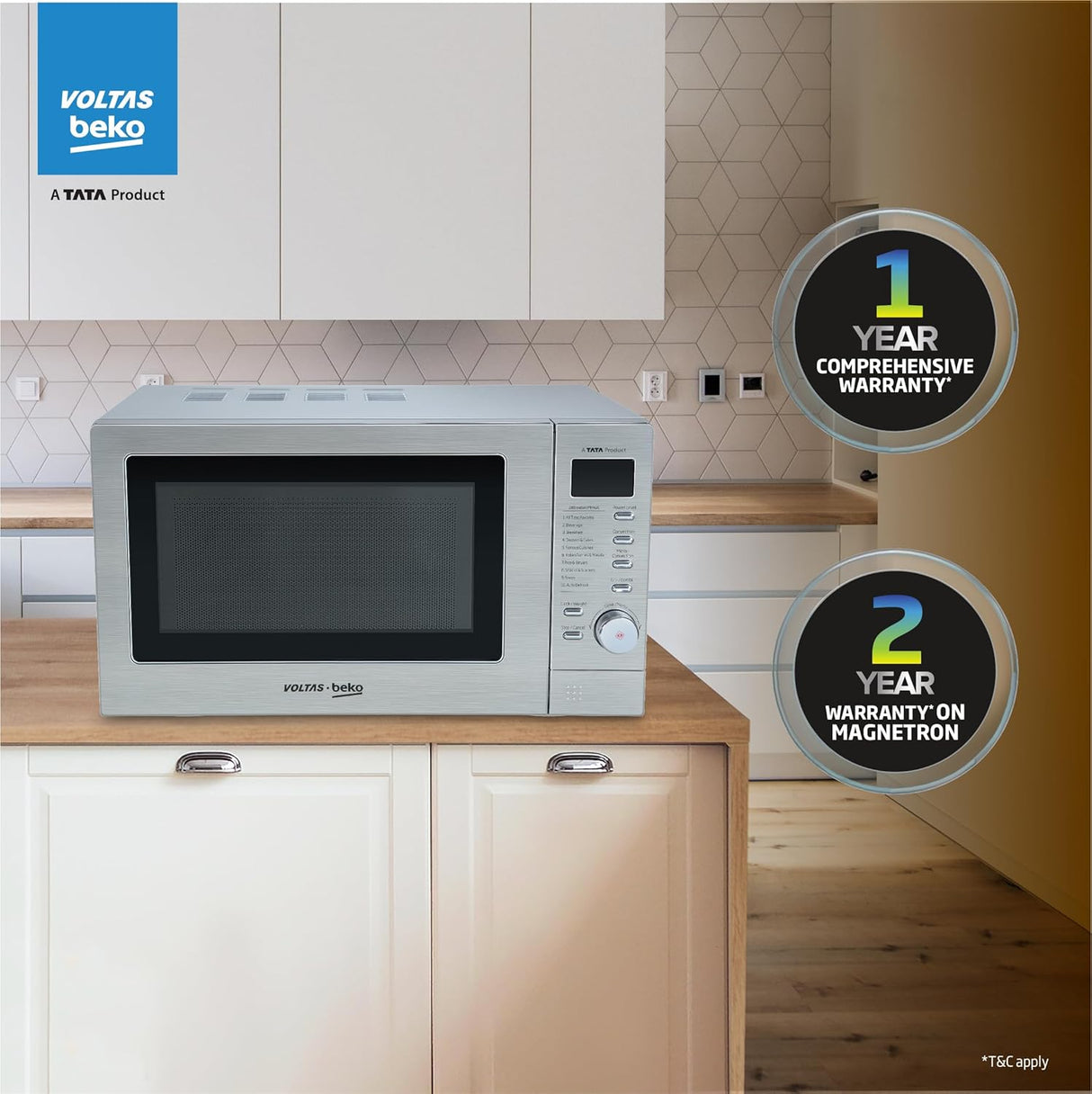 Voltas Beko 20 Litres Convection Microwave Oven (Digital Timer, MC20SD, Silver)