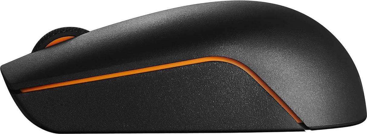 Lenovo 300 Wireless Compact Mouse,1000 DPI Optical sensor, 2.4GHz Wireless Nano USB, 10m range, 3Yr Warranty, 3-button(left,right,scroll) upto 3M left/right clicks, 1Yr battery, Ergonomic