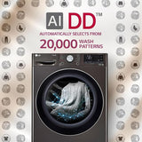 LG Vivace 11 kg/7 kg 5 Star Fully Automatic Front Load Washer Dryer Combo (AI Direct Drive Technology, FHD1107STB.ABLQEIL, Black VCM)