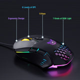 ONIKUMA G21 Plus Wired Gaming Keyboard & Mouse Combo (6400 DPI Adjustable, Waterproof Splash Design, Black)