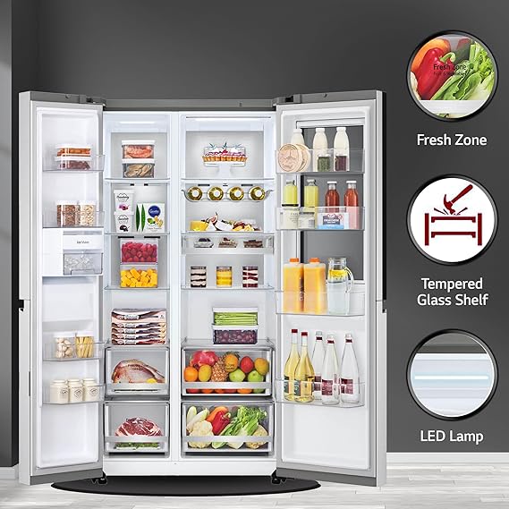 LG 655 Litres Frost-Free Inverter Compressor Wi-Fi Side-By-Side Door Refrigerator (GL-Q257BBSX)