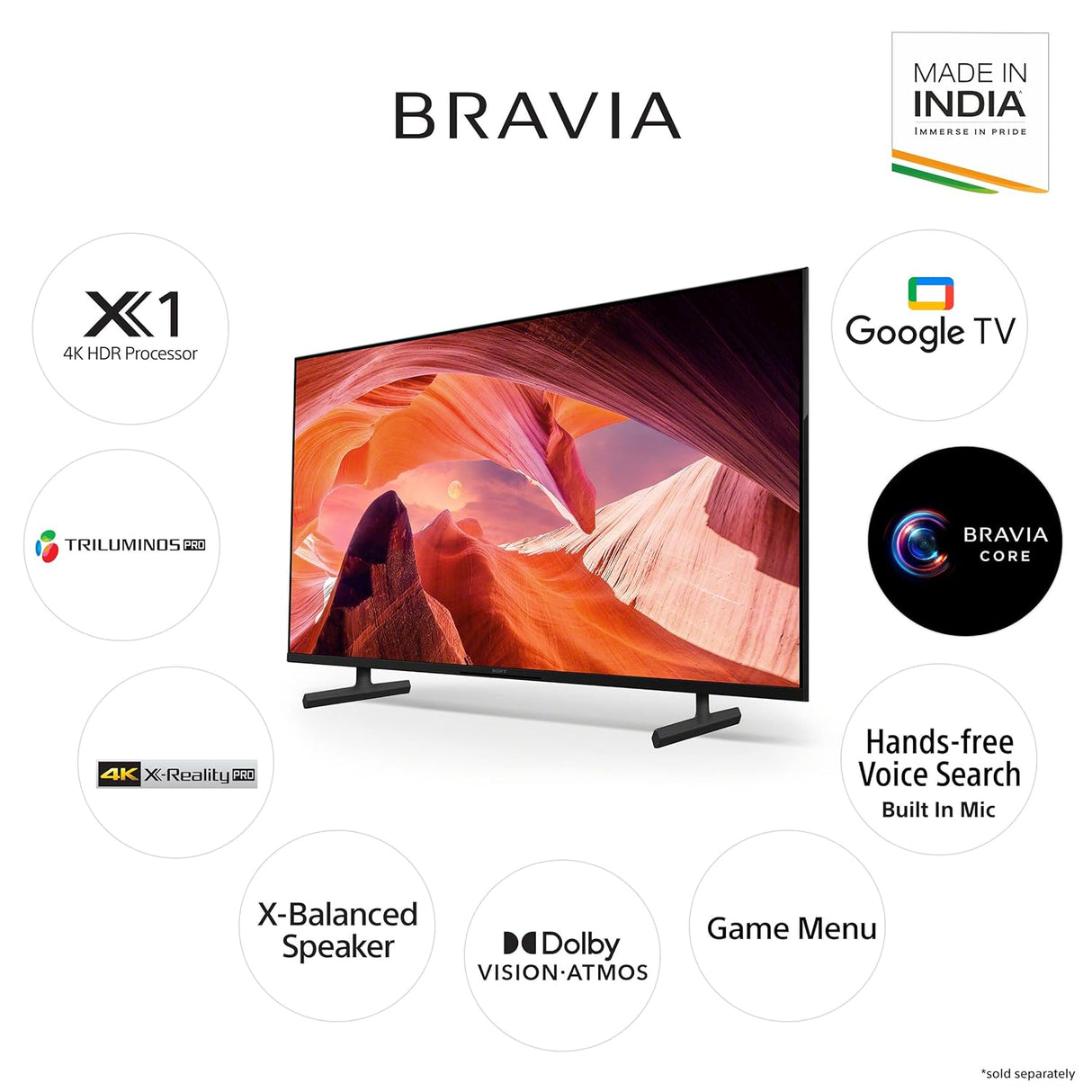 Sony Bravia 108 cm (43 inches) 4K Ultra HD Smart LED Google TV KD-43X80L (Black)