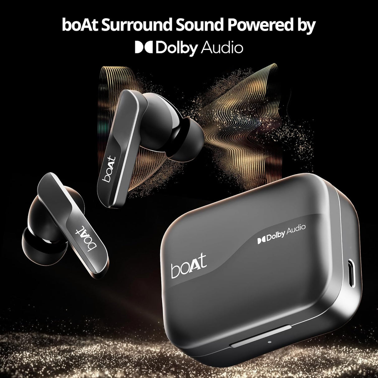 boAt Airdopes 800 w/ Dolby Audio, 4 Mics AI-ENx Tech, Titanium Drivers & ASAP Charge Bluetooth