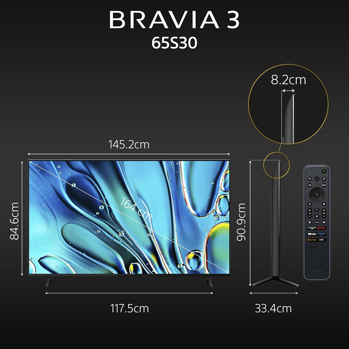 Sony BRAVIA 3 Series 164 cm (65 inches) 4K Ultra HD Smart LED TV (model K-65S30)