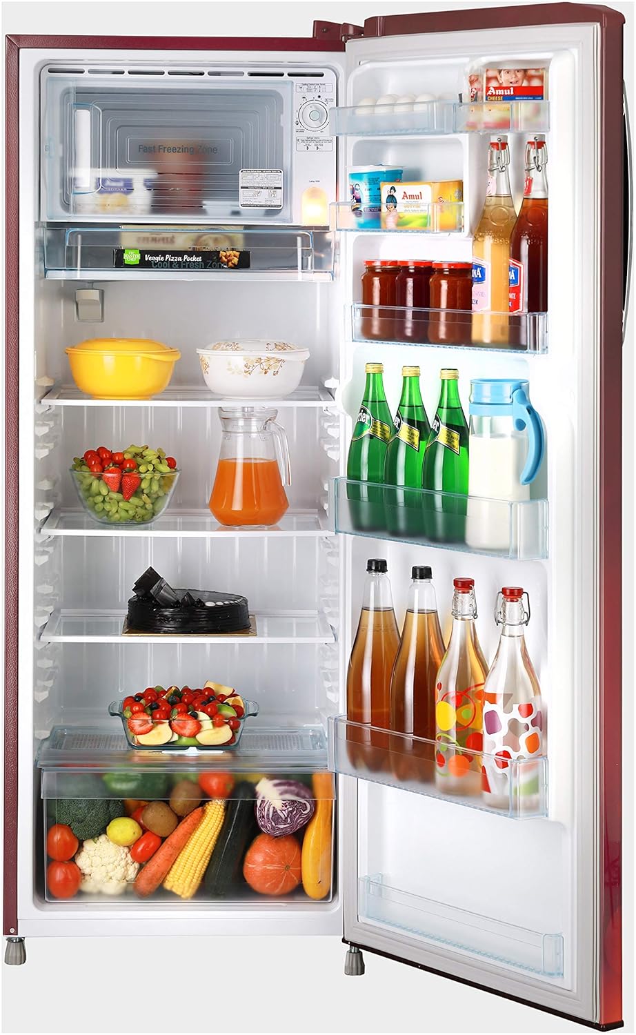 LG 270 Litres 3 Star Direct Cool Single Door Refrigerator (Model: GL-B281BSCX, Scarlet Charm)