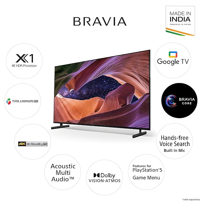 SONY X82L 138.8 cm (55 inch) 4K Ultra HD LED Google TV with Live Colour Technology (2023 model)