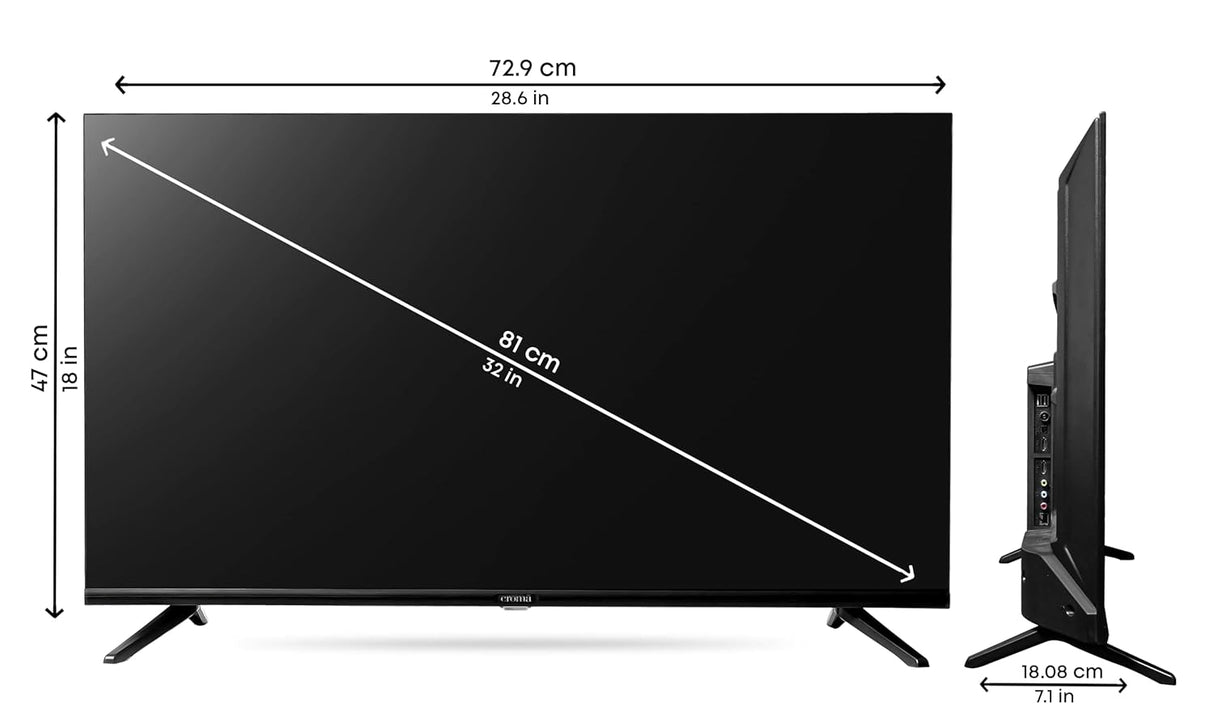 Croma 80 cm (32 Inches) HD Ready Certified Android Smart LED TV